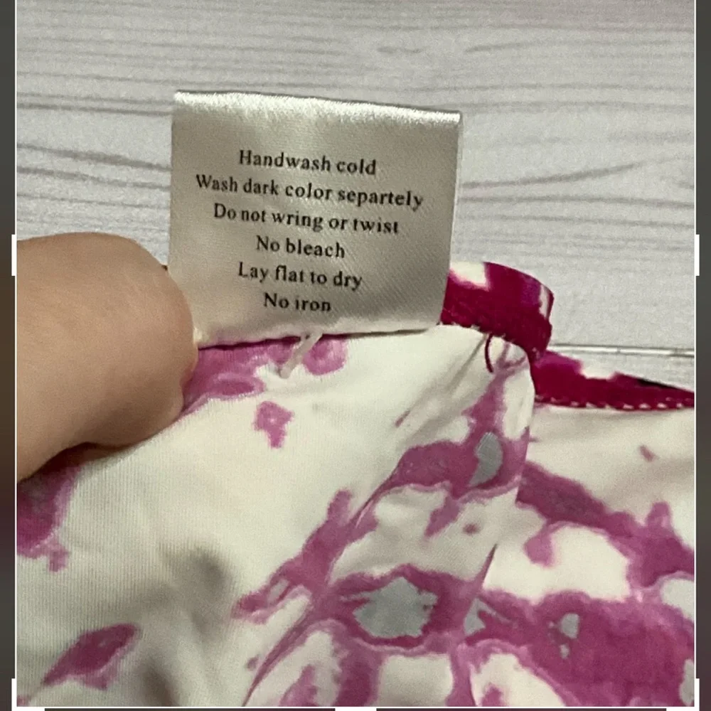 NEW WET SEAL BAMBOO TIE DYE 5 RUFFLE PINK & WHITE BIKINI MEDIUM NWT - Picture 8 of 10